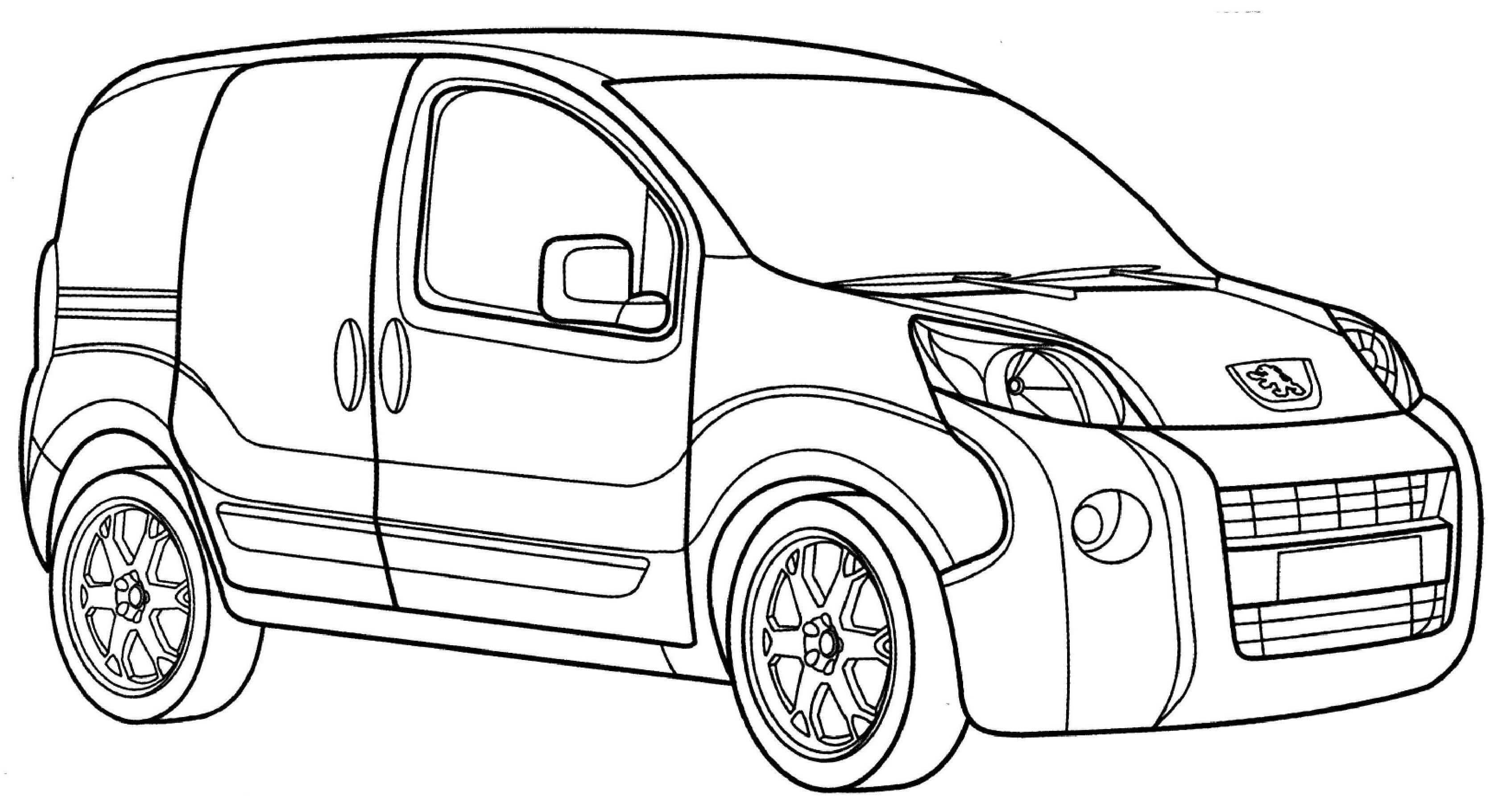 Coloriage Peugeot Bipper - Voiture à imprimer