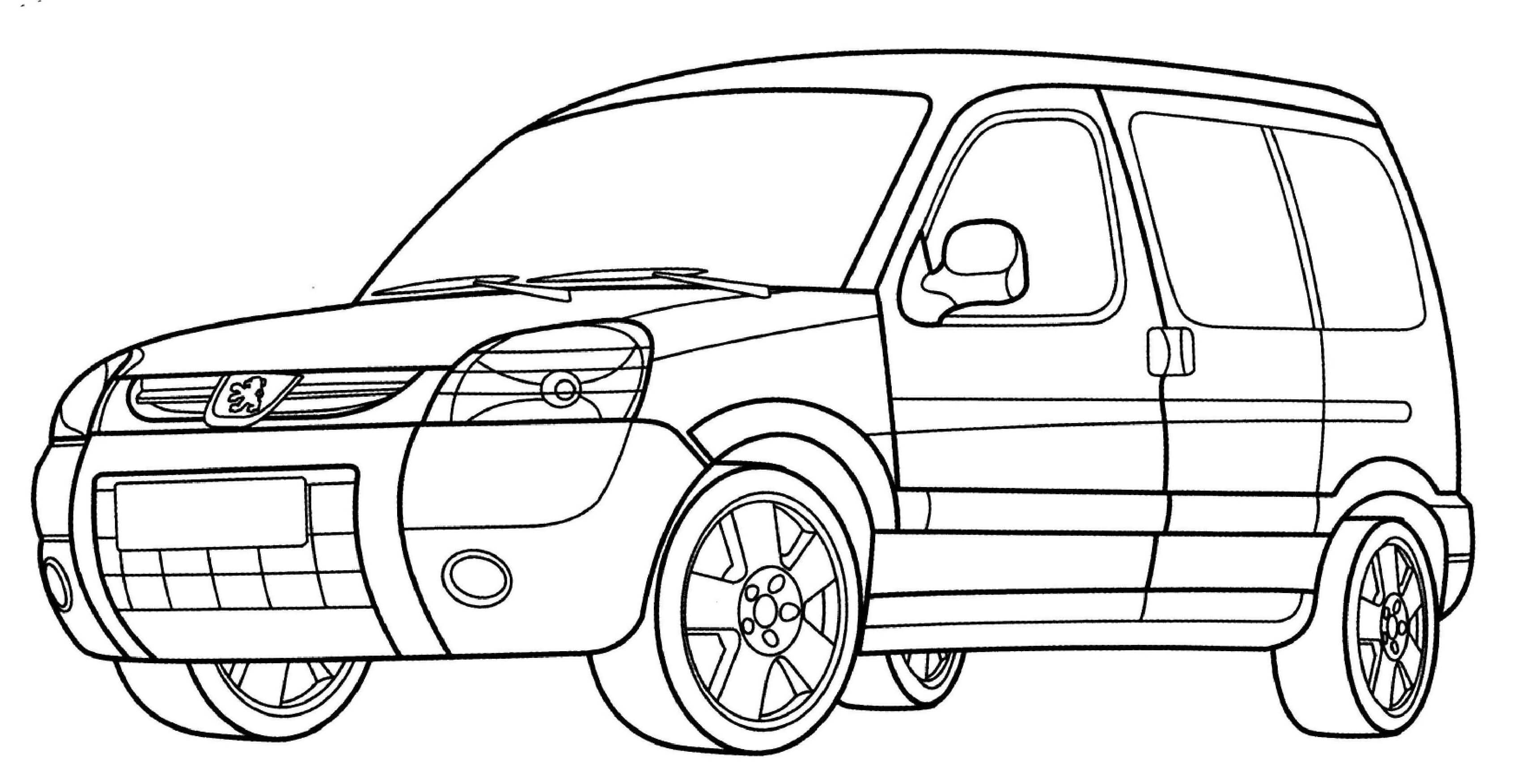 Coloriage Peugeot Partner - Voiture à imprimer