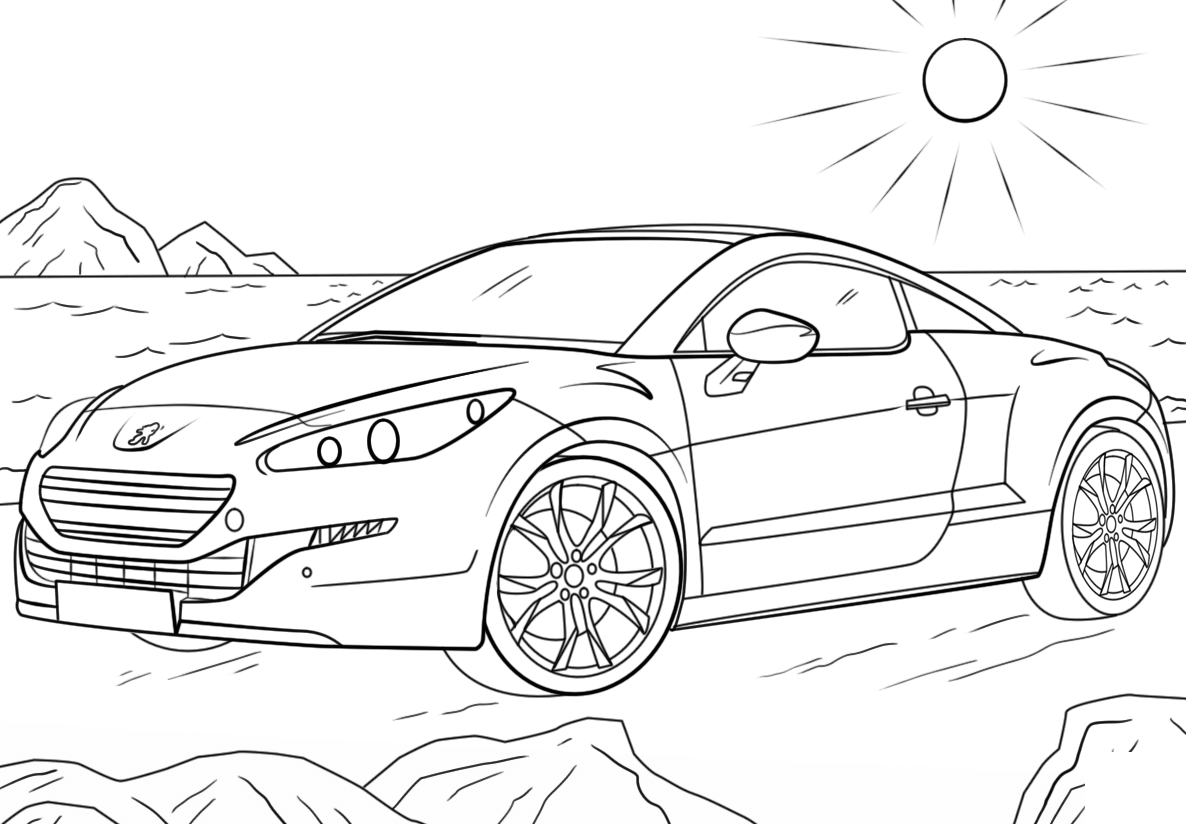 Coloriage Peugeot Rcz - Voiture à imprimer