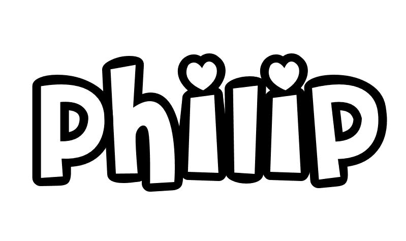 Coloriage Philip - Prénom à imprimer