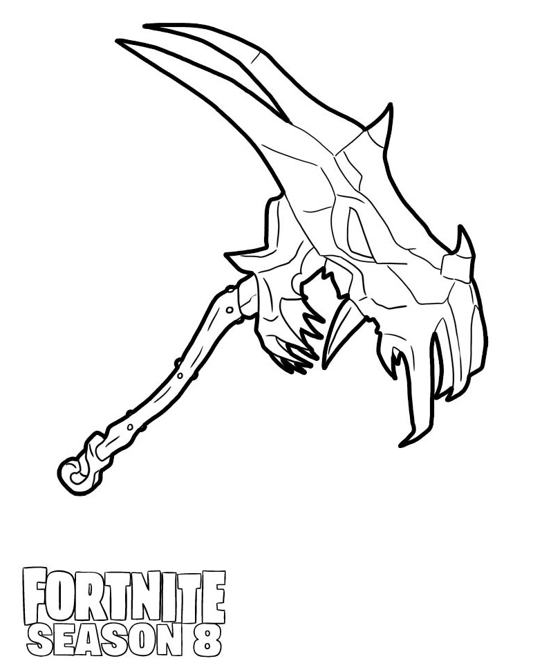 Coloriage Pioche de combat Fortnite Season 8 - Fortnite à imprimer
