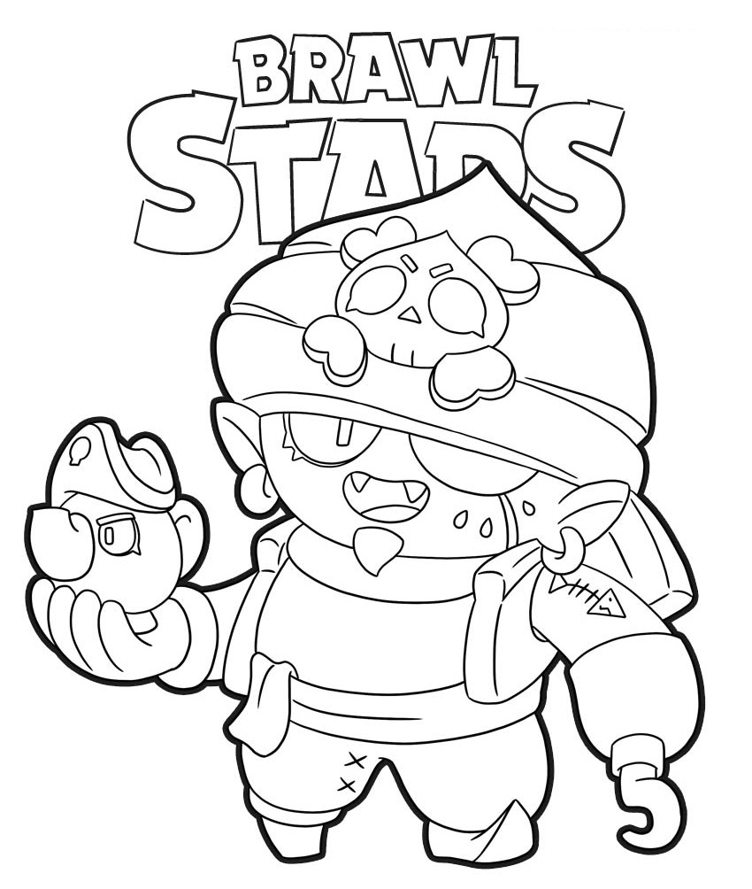 Coloriage Pirate Gene Brawl Stars - Brawl stars à imprimer