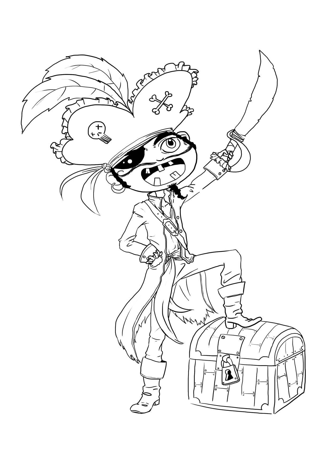 Coloriage Pirate Homme - Gulli à imprimer