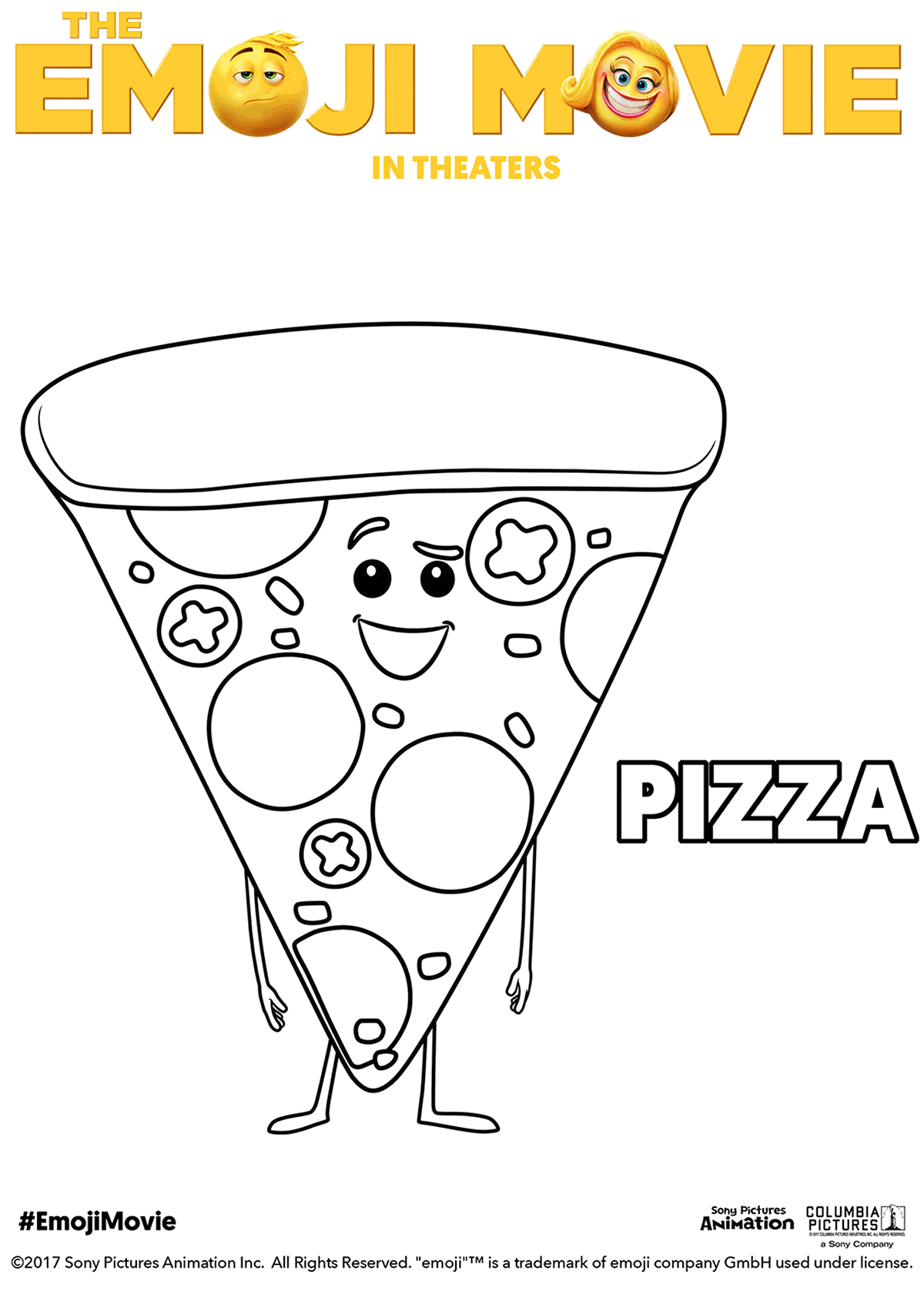 Coloriage Pizza Emoji Monde Secret Des Emojis - Le Monde secret des Emojis à imprimer