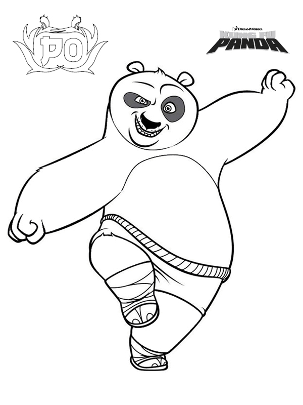 Coloriage Po Le Panda De Fung Fu Panda - Kung fu panda à imprimer