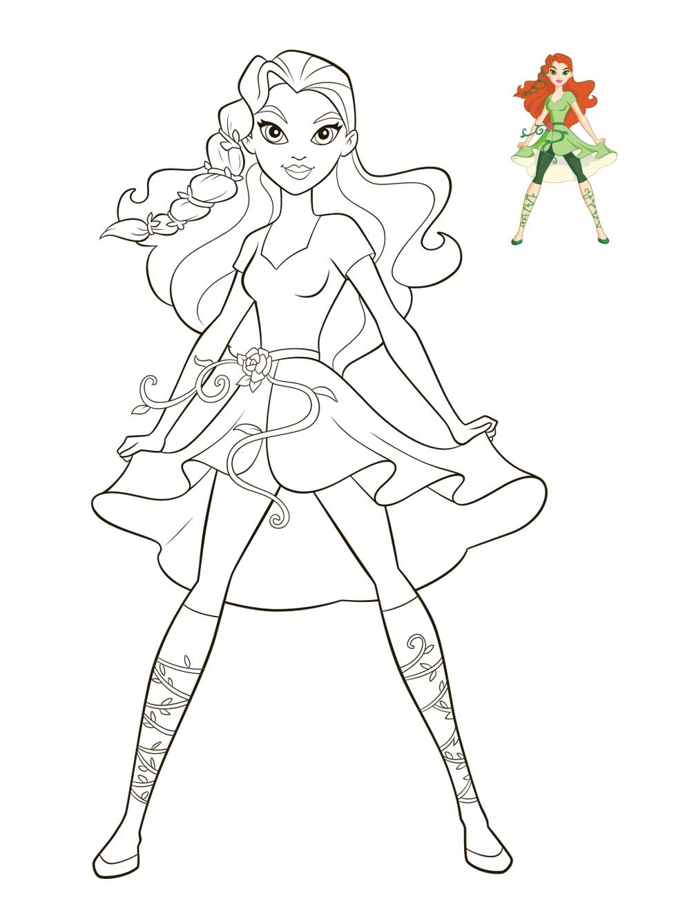 Coloriage Poison Ivy Dc Super Hero Girls - DC Super Hero Girls à imprimer