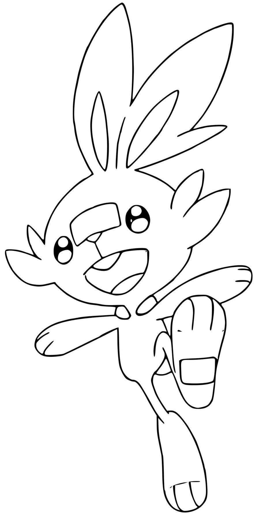 Coloriage Pokemon Sword Shield Scorbunny - Pokémon à imprimer