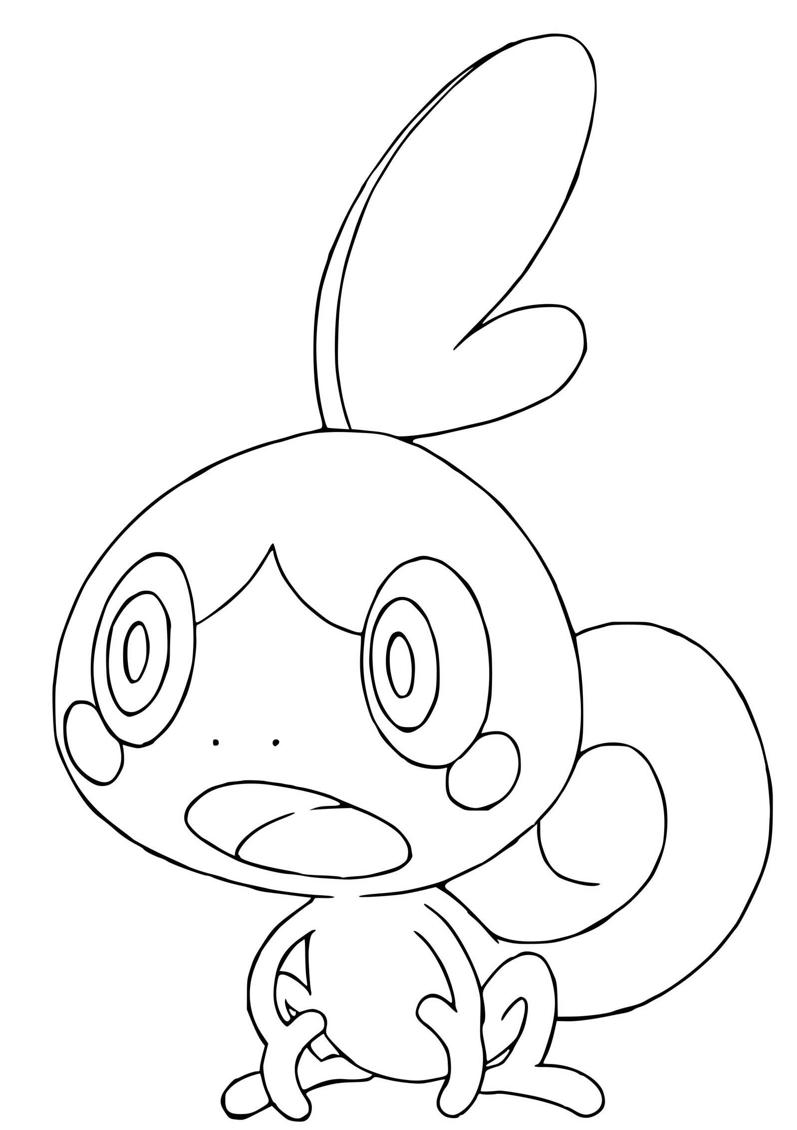Coloriage Pokemon Sword Shield Grookey Water Type - Pokémon à imprimer