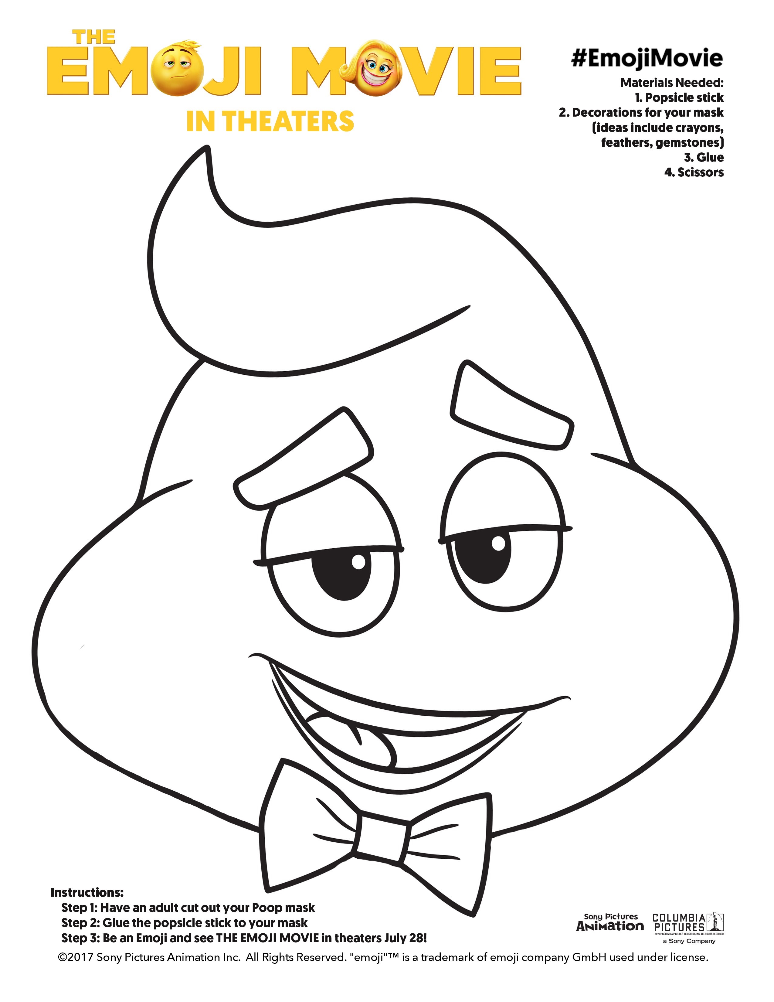Coloriage Emoji Caca du Monde Secret des Emojis - Le Monde secret des Emojis à imprimer