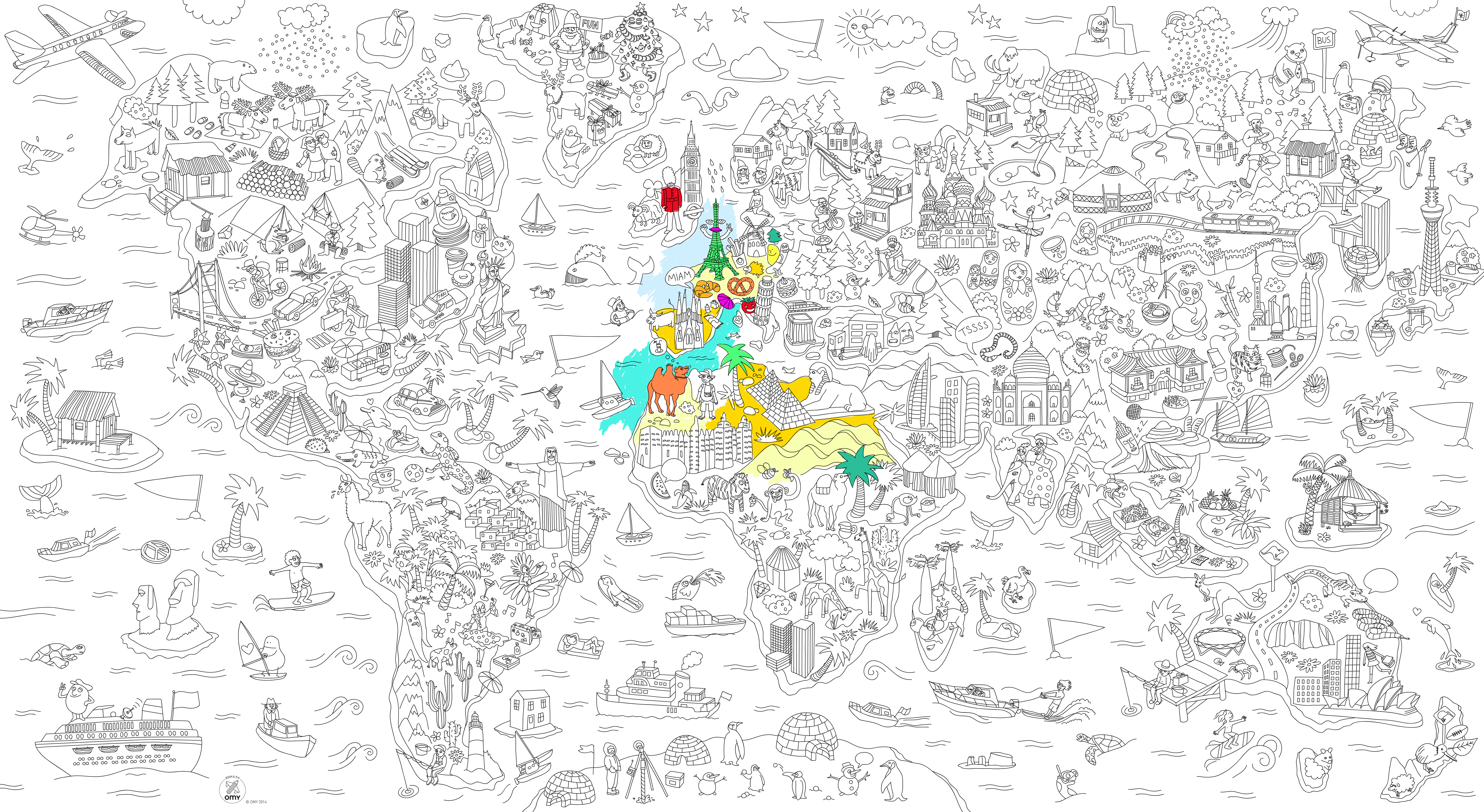 Coloriage Poster Xxl Atlas Grand Format - Xxl à imprimer
