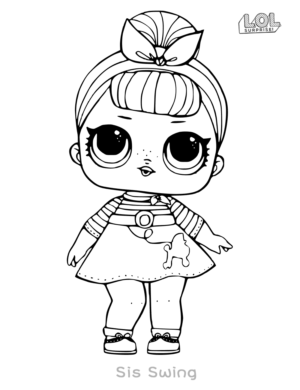 Coloriage Poupée lol surprise doll sis swing - Poupée LOL à imprimer