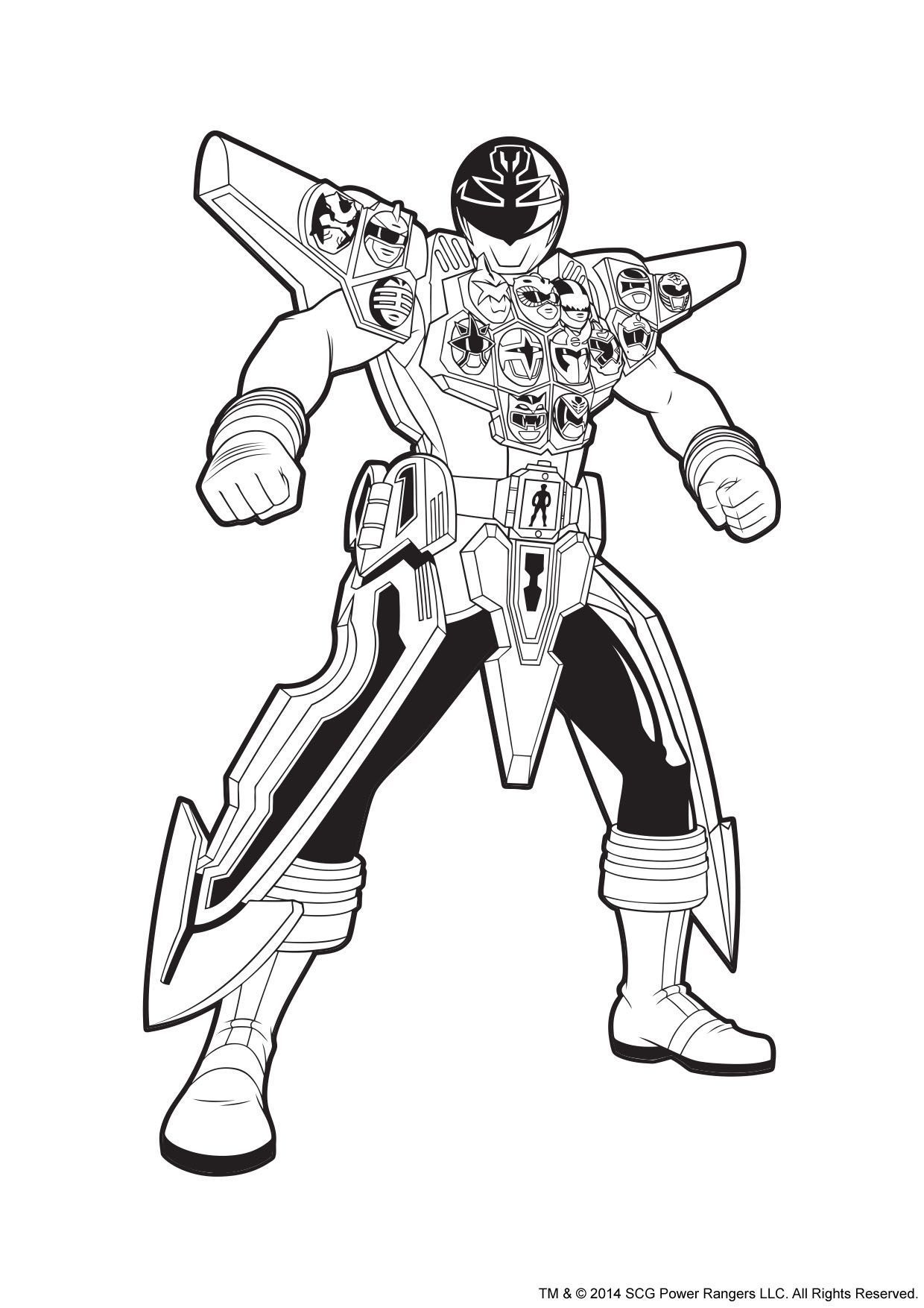 Coloriage Power Rangers Argent En Armure - Gulli à imprimer