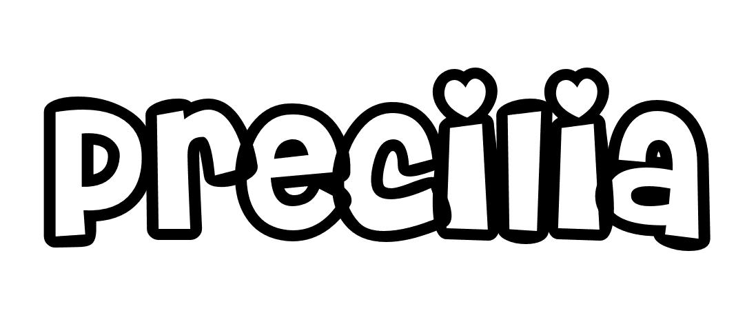 Coloriage Precilia - Prénom à imprimer