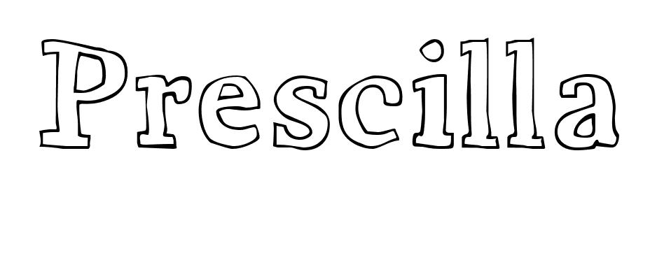 Coloriage Prescilla - Prénom à imprimer