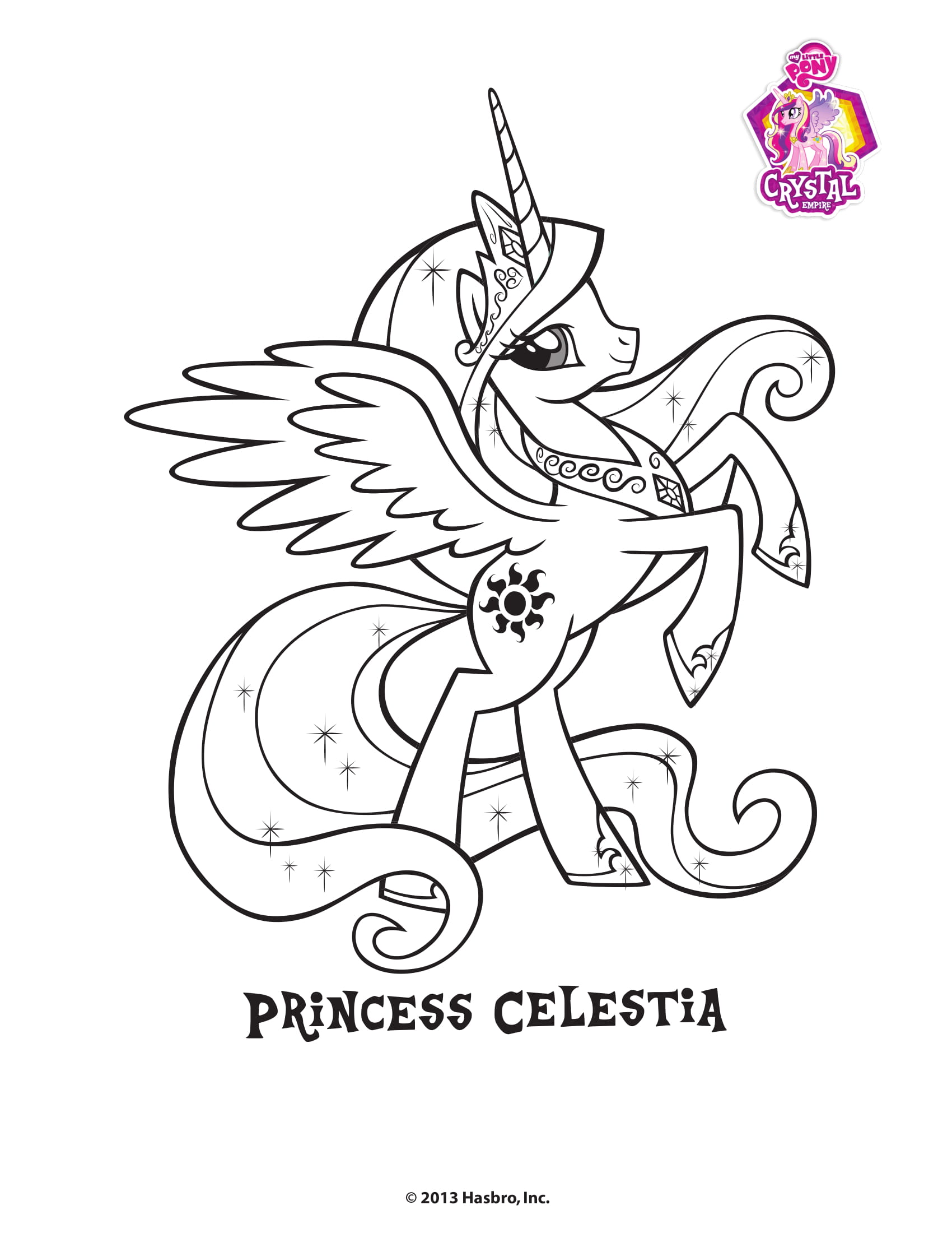Coloriage Princesse Célestia Empire Cristal - My little pony à imprimer