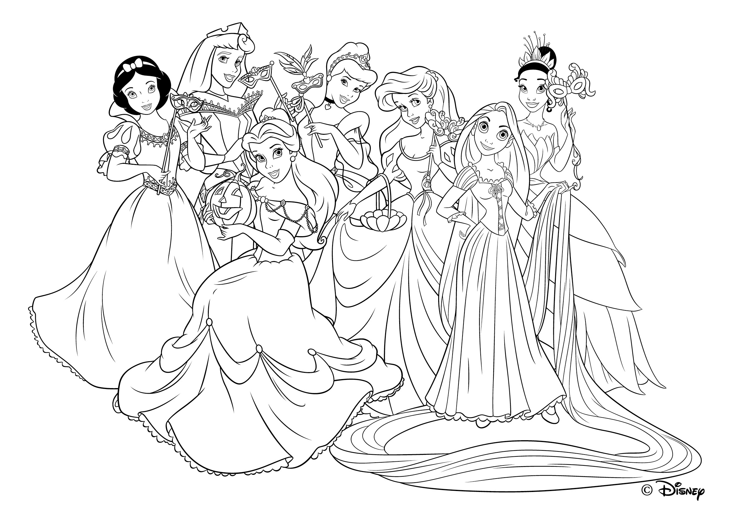 Coloriage Princesse Disney Personnages Walt Disney Raiponce - Princesse disney à imprimer