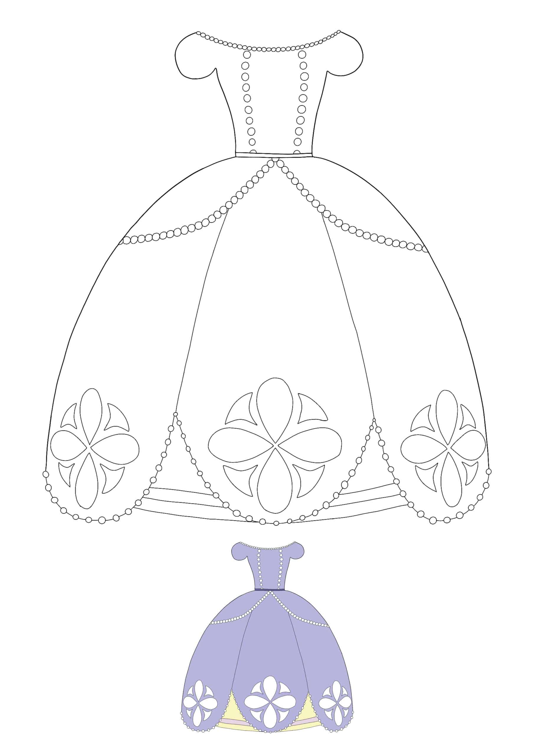 Coloriage Princesse Dress - Princesse à imprimer