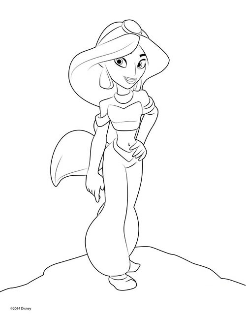 Coloriage Princesse Jasmine Disney - Jasmine à imprimer