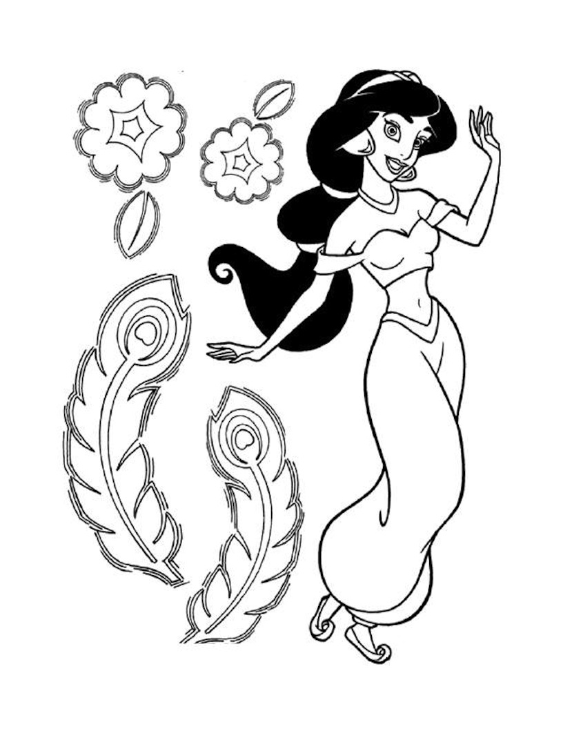 Coloriage Princesse Jasmine Pour Fille - Jasmine à imprimer