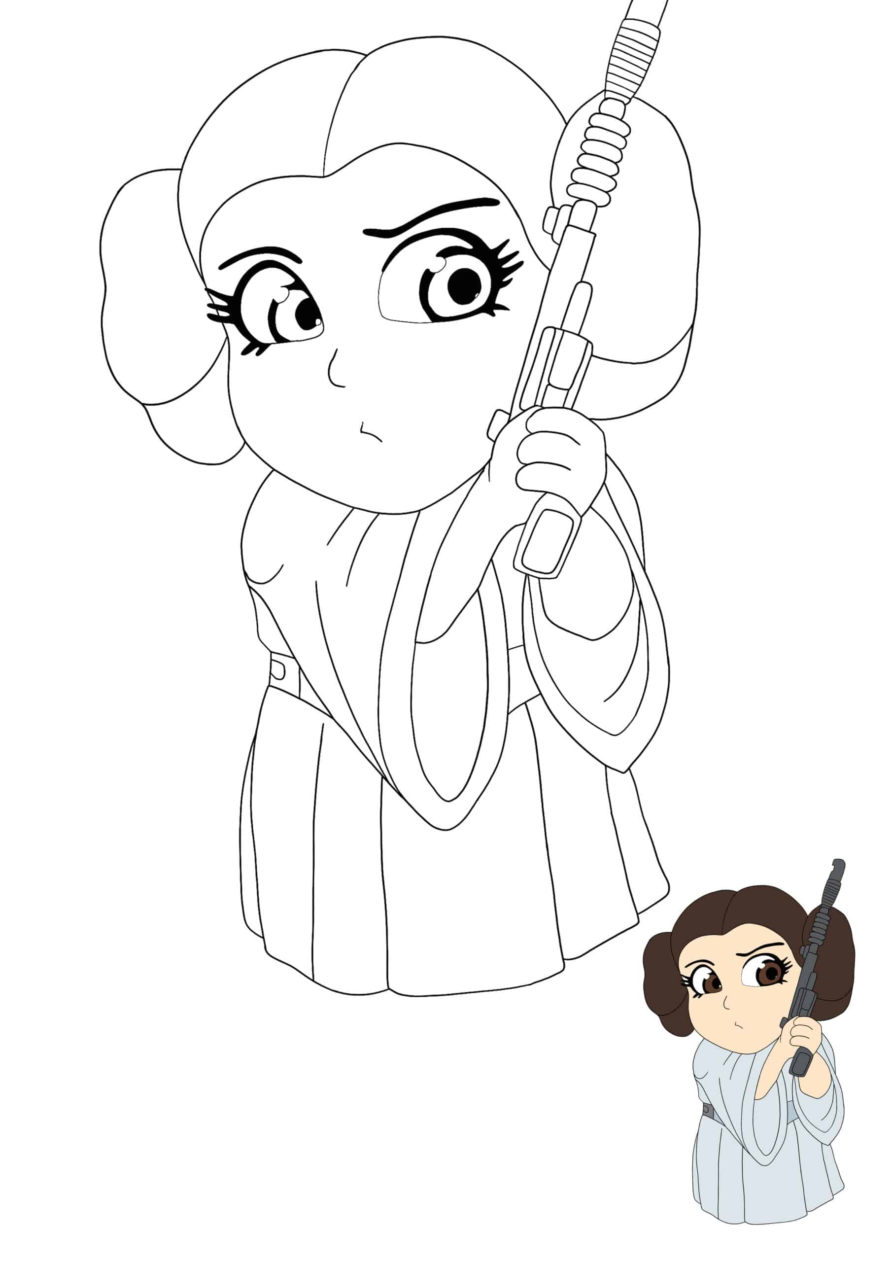 Coloriage Princesse Leah - Princesse à imprimer