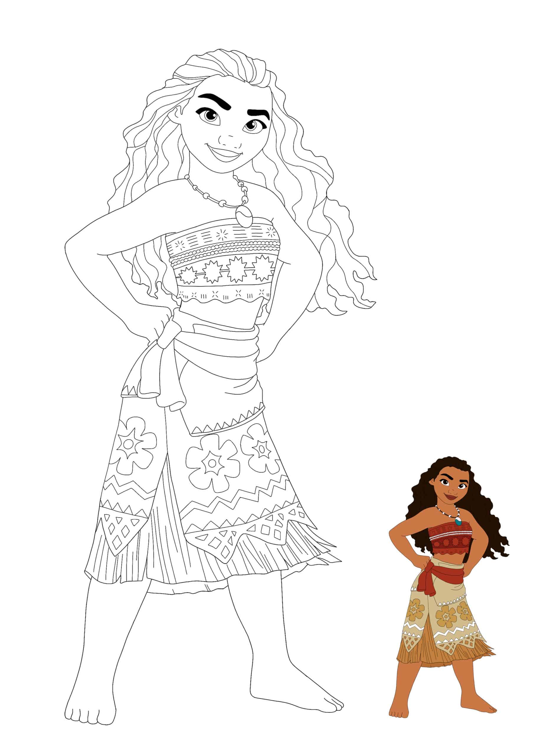 Coloriage Princesse Moana - Princesse à imprimer
