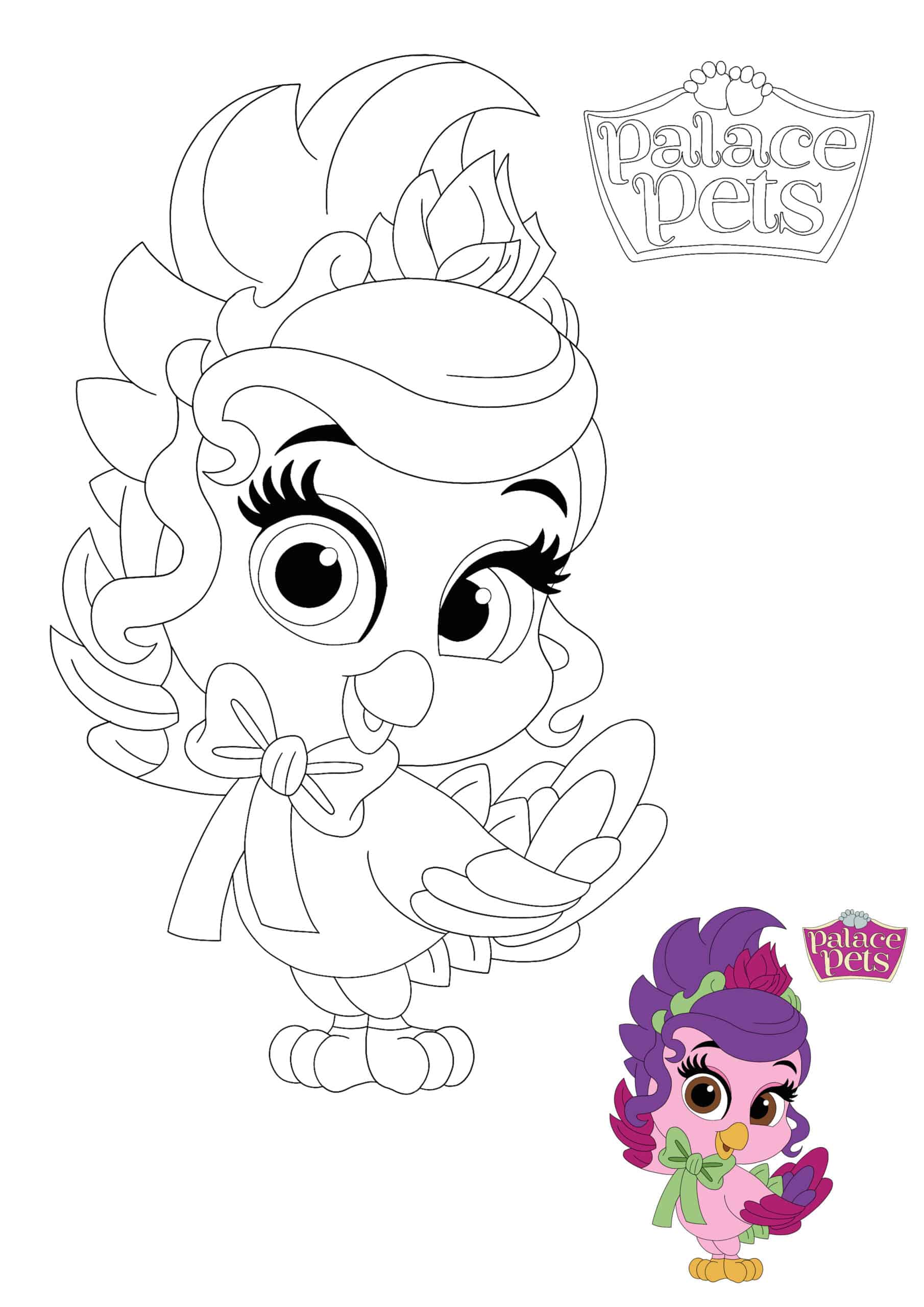 Coloriage Princesse Palace Pets Birdadette - Princesse à imprimer