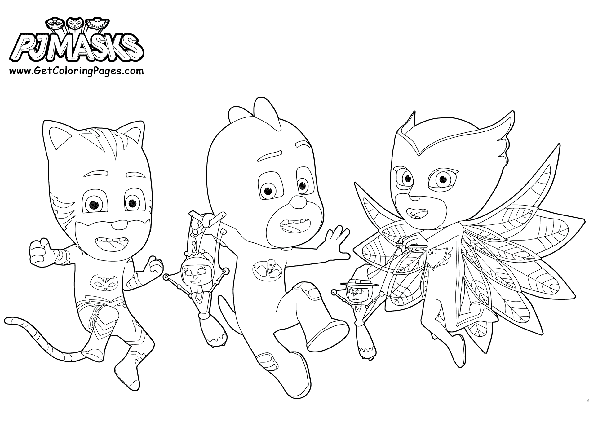 Coloriage Printable Pyjamasques Party - Pyjamasques à imprimer