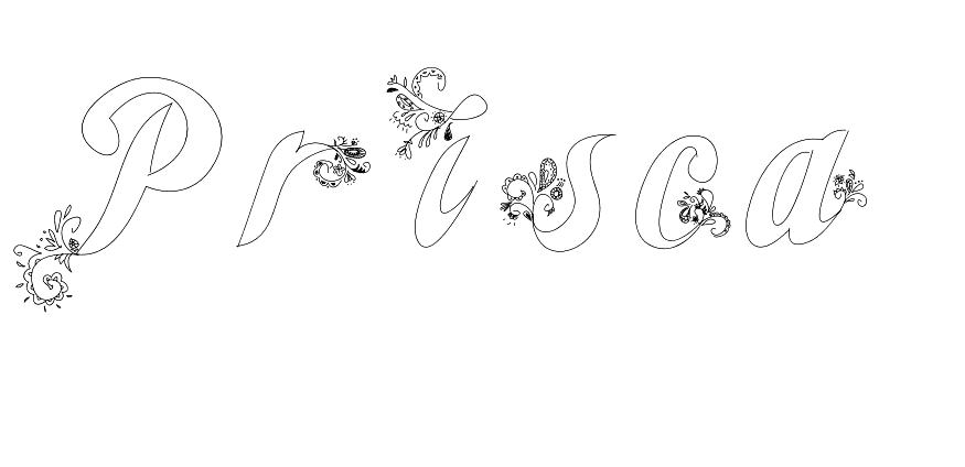 Coloriage Prisca - Prénom à imprimer