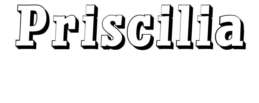 Coloriage Priscilia - Prénom à imprimer