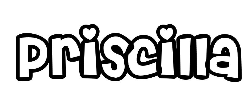Coloriage Priscilla - Prénom à imprimer