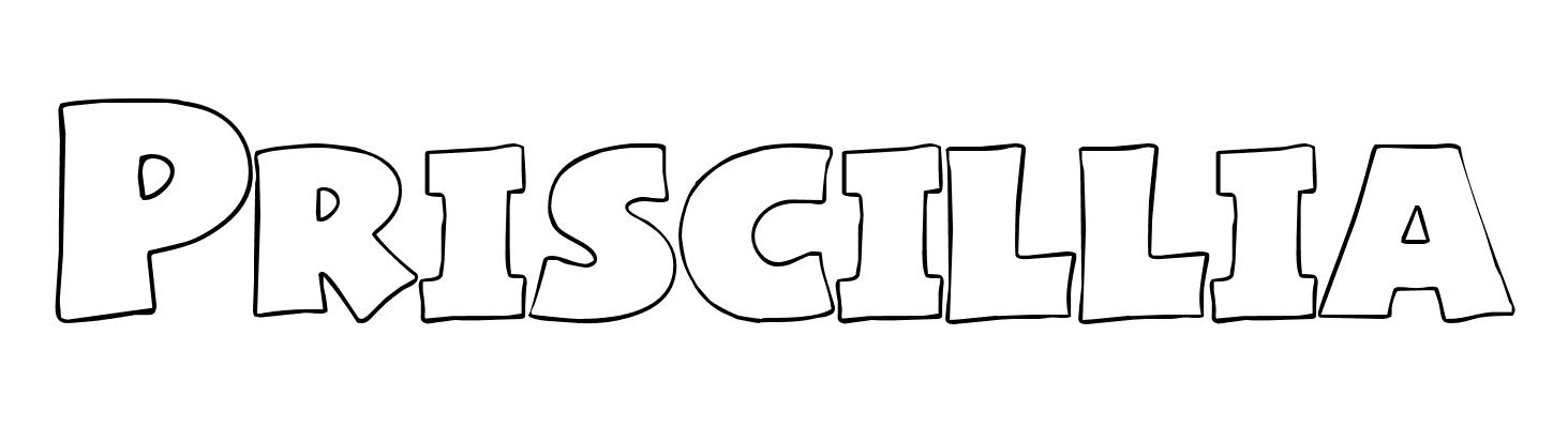 Coloriage Priscillia - Prénom à imprimer