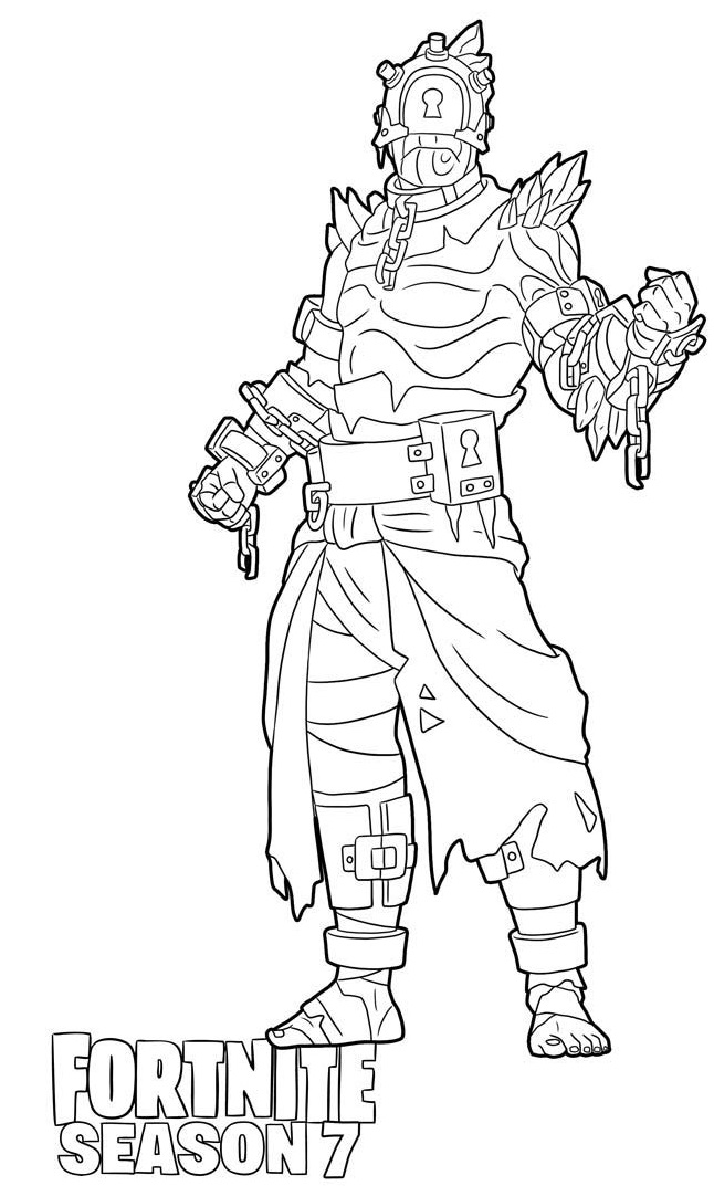 Coloriage Prisonnier skin Fortnite Saison 7 - Fortnite à imprimer