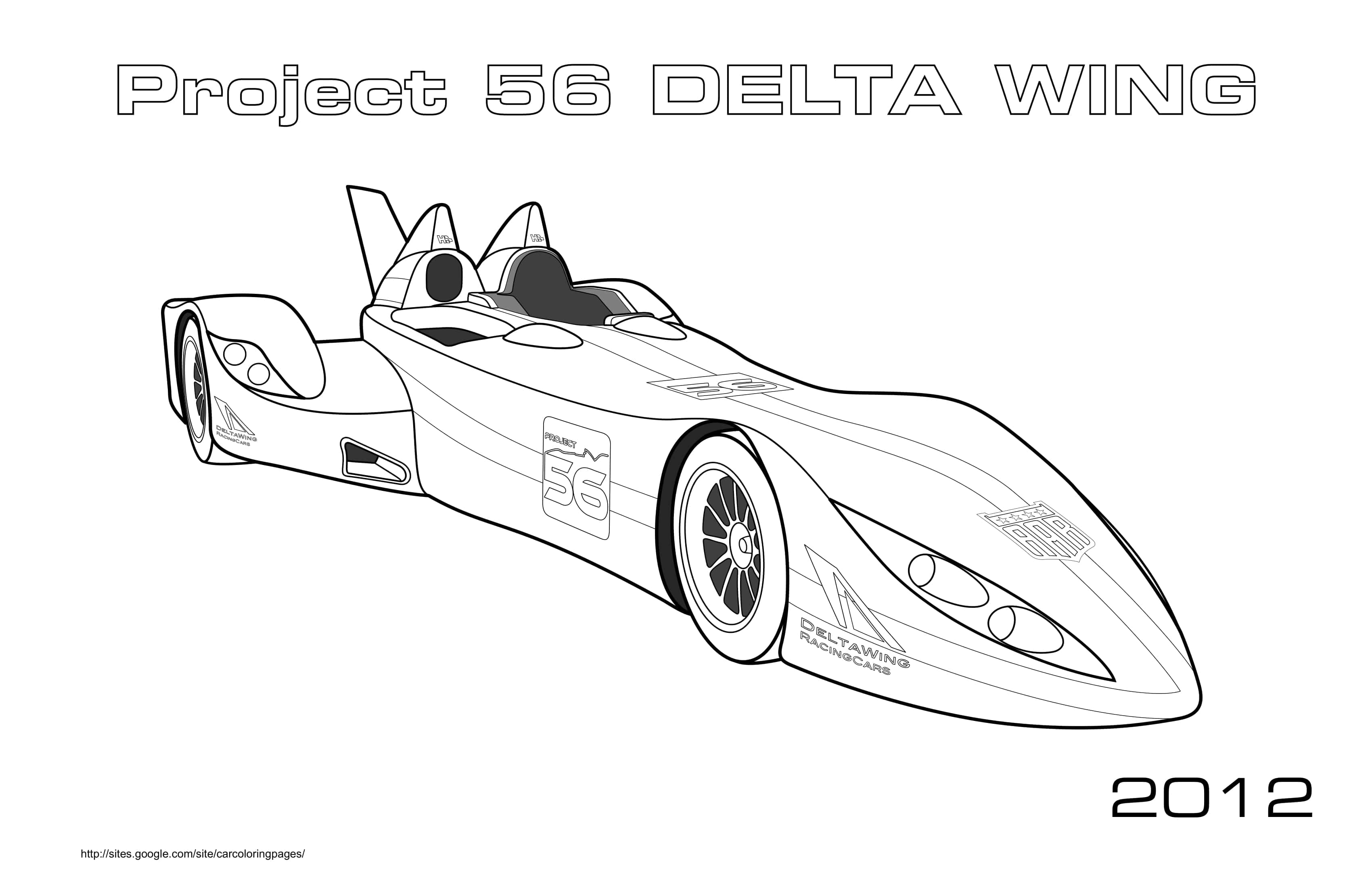Coloriage Project 56 Delta Wing 2012 en compétition - Voiture de course à imprimer