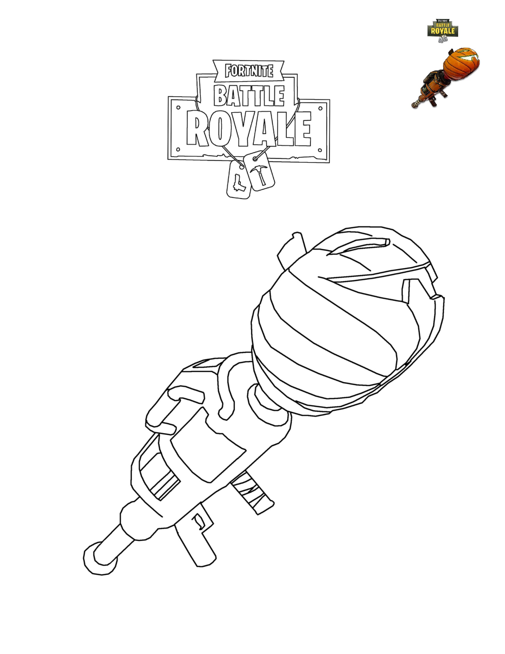 Coloriage Pumpkin Launcher - Fortnite à imprimer