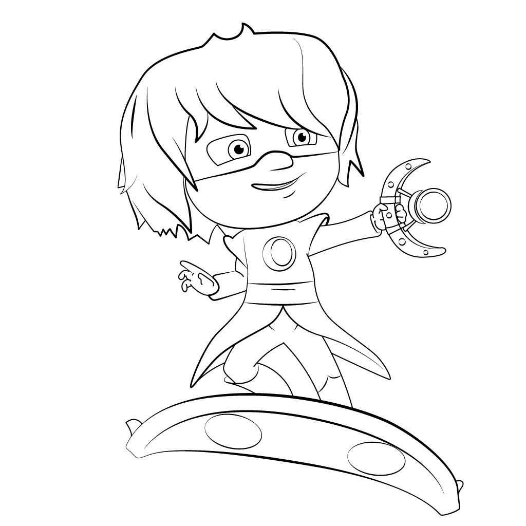 Coloriage Pyjamasques Luna Girl On Moon Shaped Device - Pyjamasques à imprimer