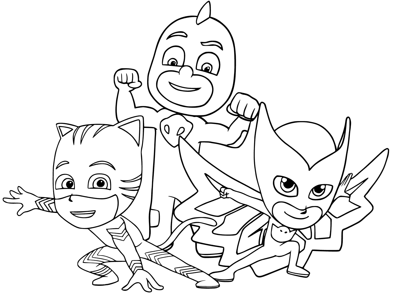 Coloriage Pyjamasques Super Héros - Super héros à imprimer