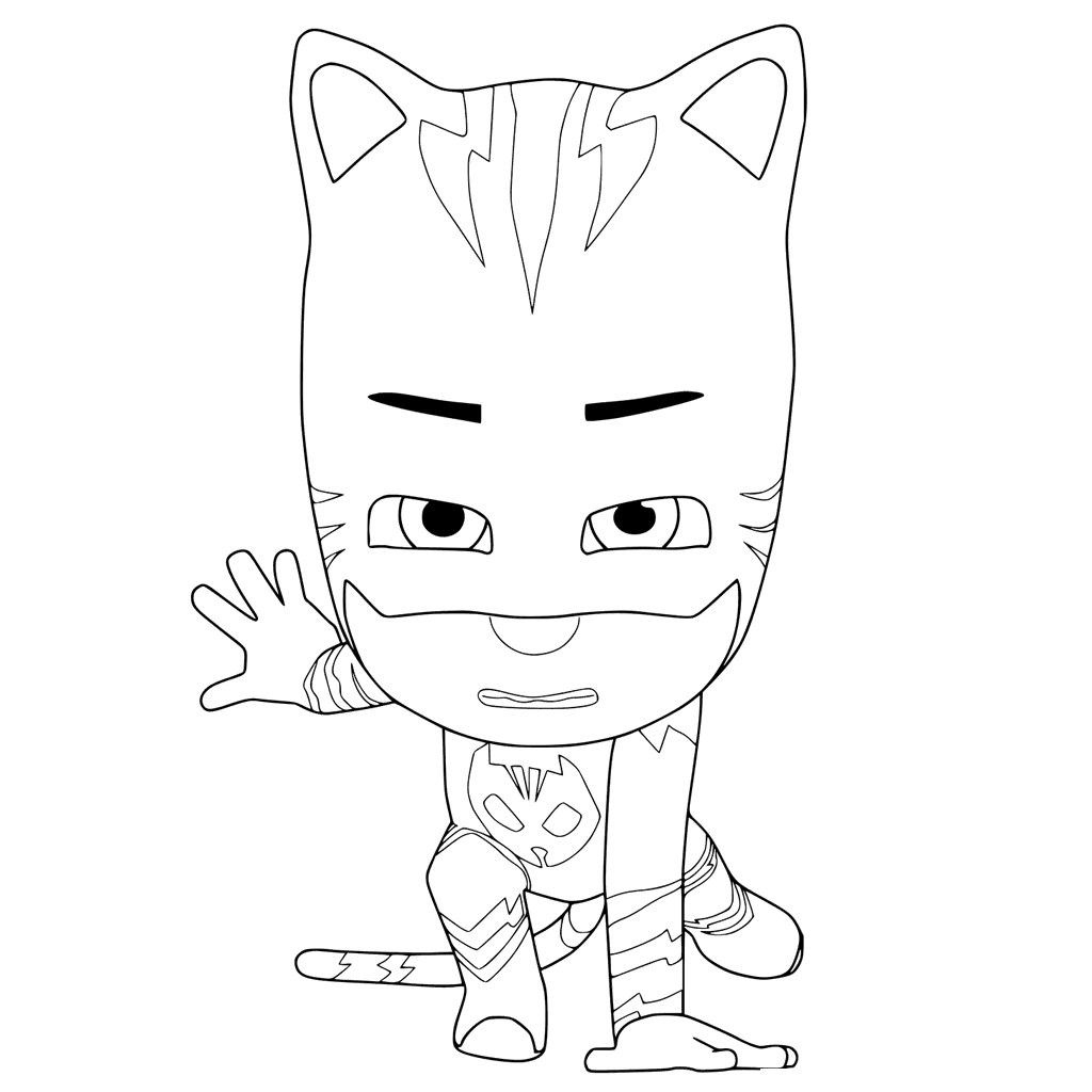 Coloriage Pyjamasques Prêt Pour Le Combat - Pyjamasques à imprimer