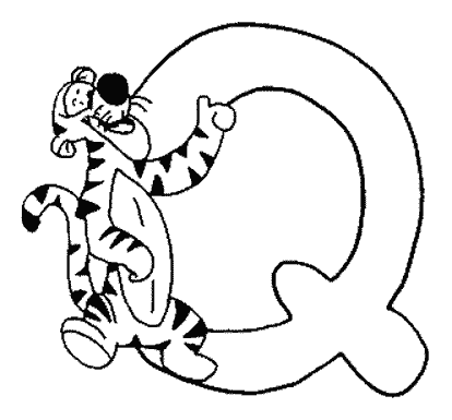 Coloriage Q Tigrou - Alphabet à imprimer