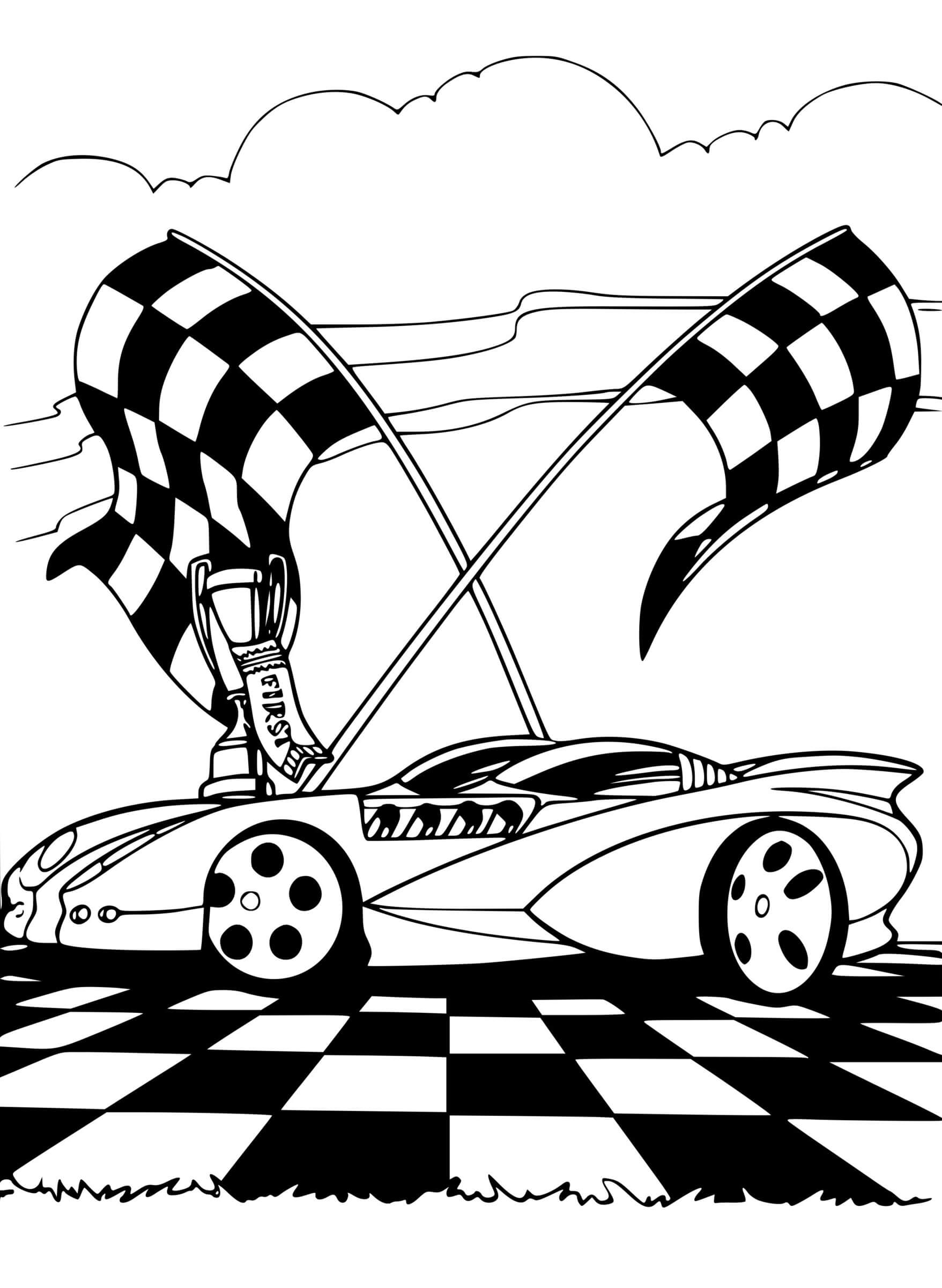 Coloriage Racing Track Voiture - Hot wheels à imprimer