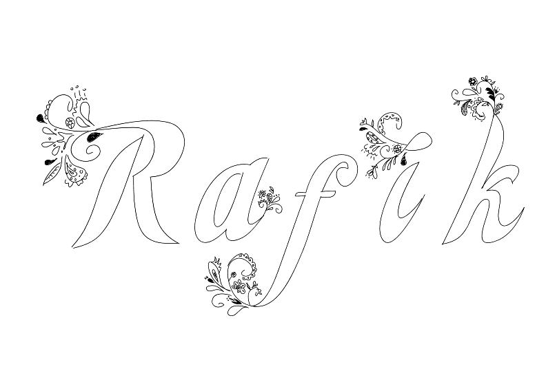 Coloriage Rafik - Prénom à imprimer