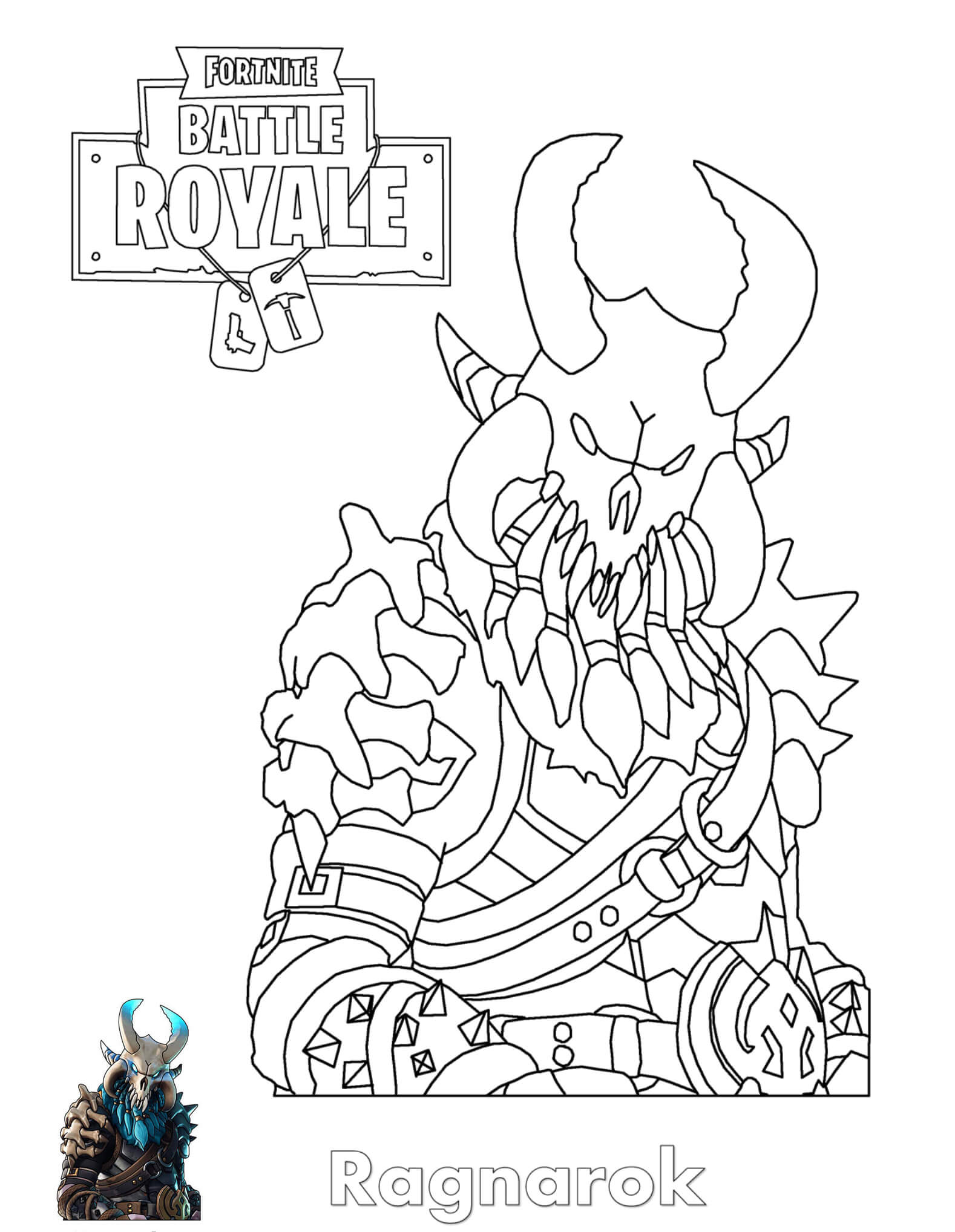 Coloriage Ragnarok Fortnite - Fortnite à imprimer