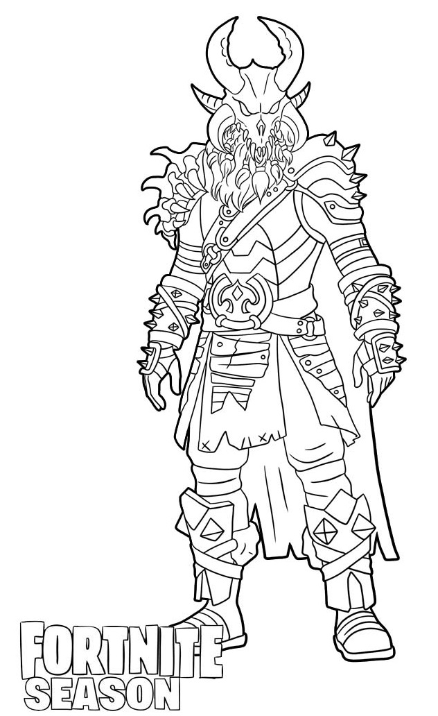Coloriage Peau Ragnarok Fortnite - Fortnite à imprimer