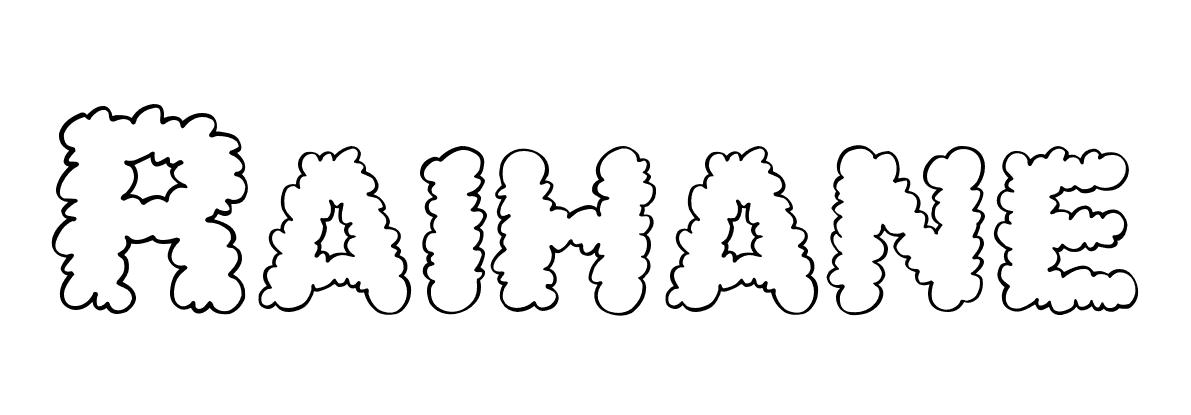 Coloriage Raihane - Prénom à imprimer