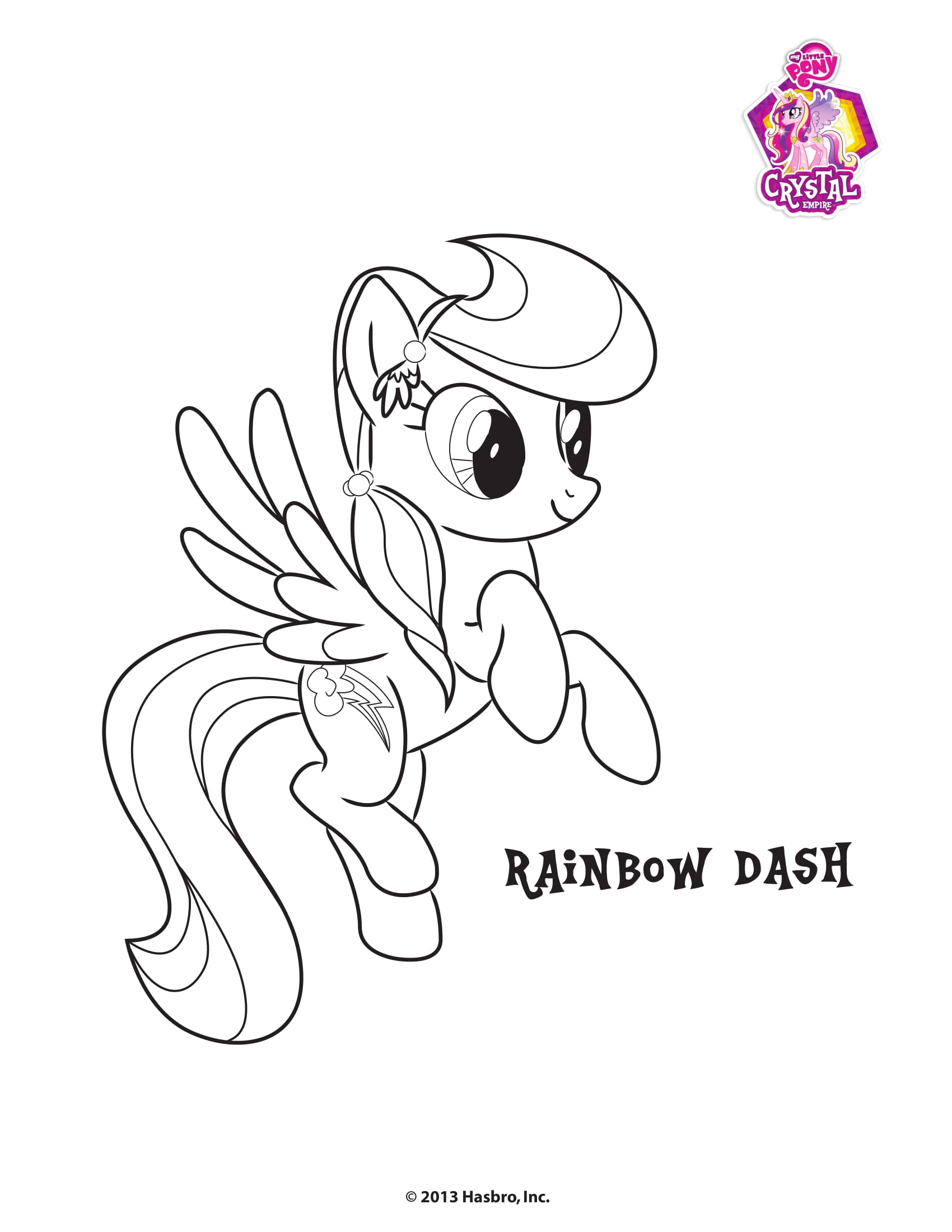 Coloriage Rainbow Dash Empire Cristal Poney - My little pony à imprimer