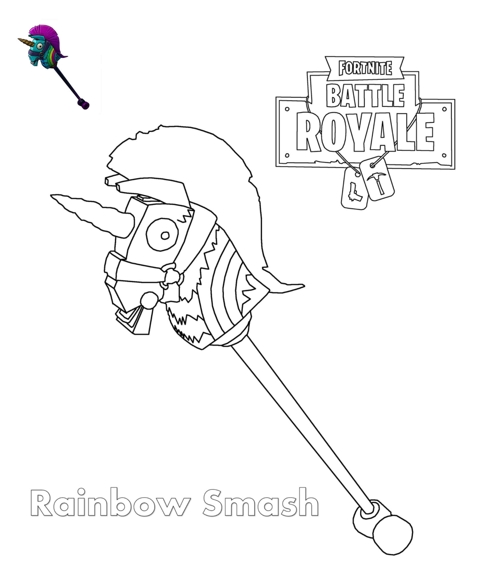 Coloriage Rainbow Smash Fortnite - Fortnite à imprimer