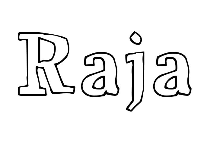 Coloriage Raja - Prénom à imprimer