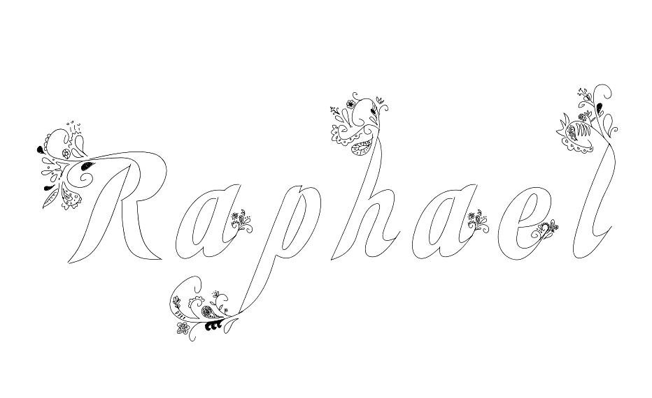 Coloriage Raphaël - Prénom à imprimer