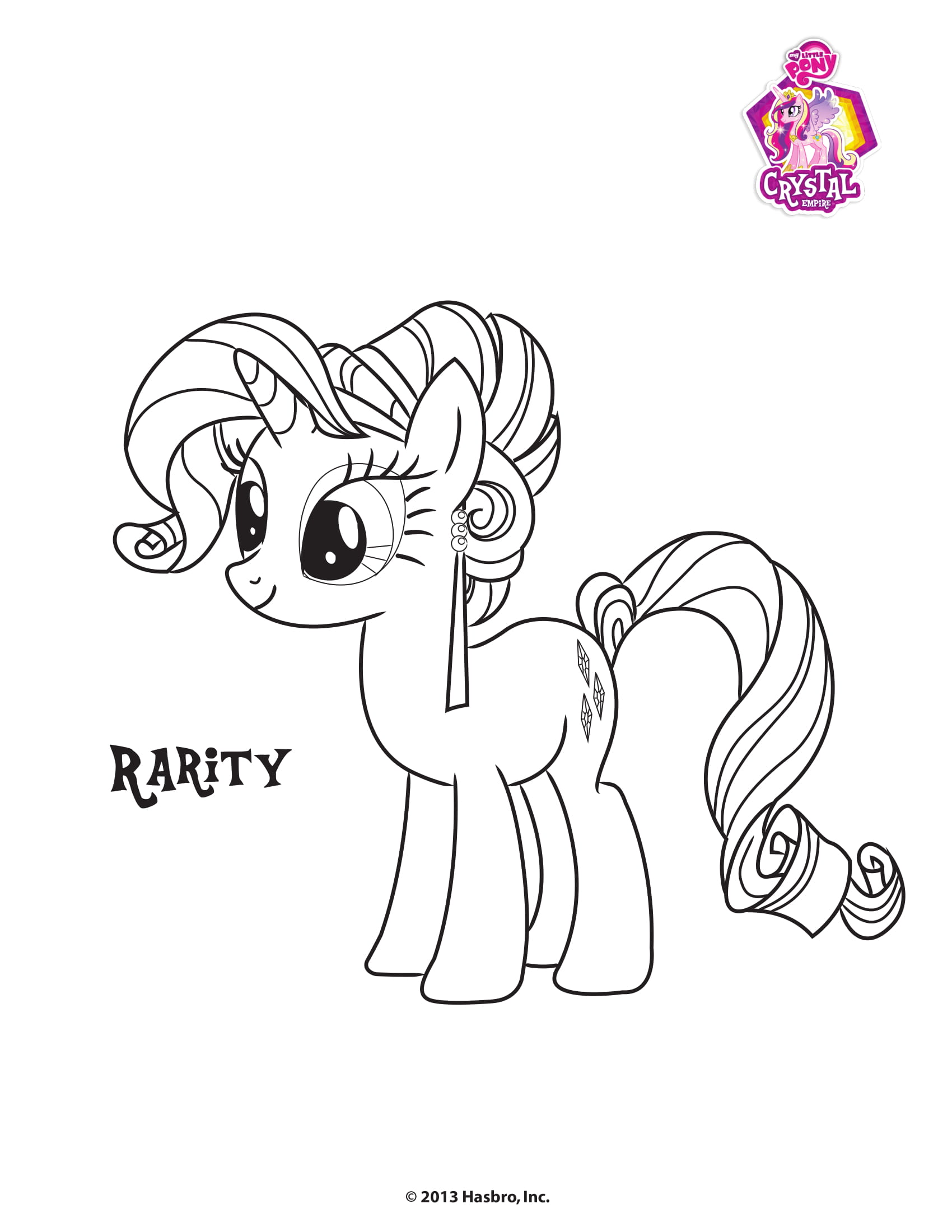 Coloriage Rarity Empire de Cristal Poney - My little pony à imprimer