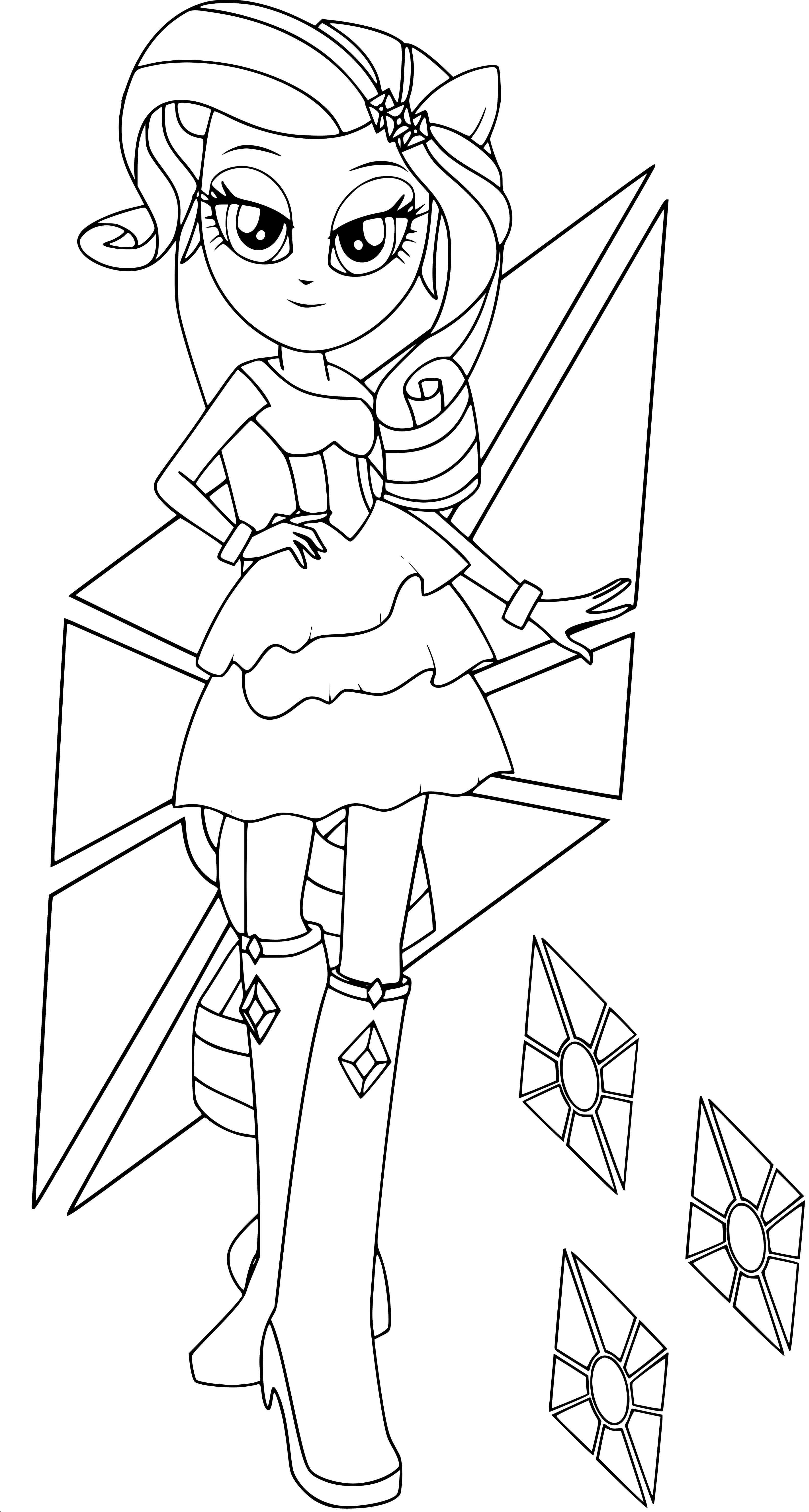 Coloriage Rarity In Equestria Girls - Equestria girls à imprimer