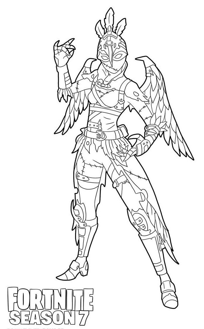 Coloriage Ravage skin Fortnite guerrier destructeur - Fortnite à imprimer